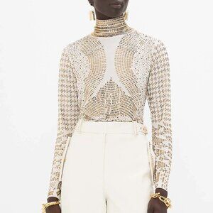 Hotfix Turtle Neck With Buttons Longsleeve Shirt Top